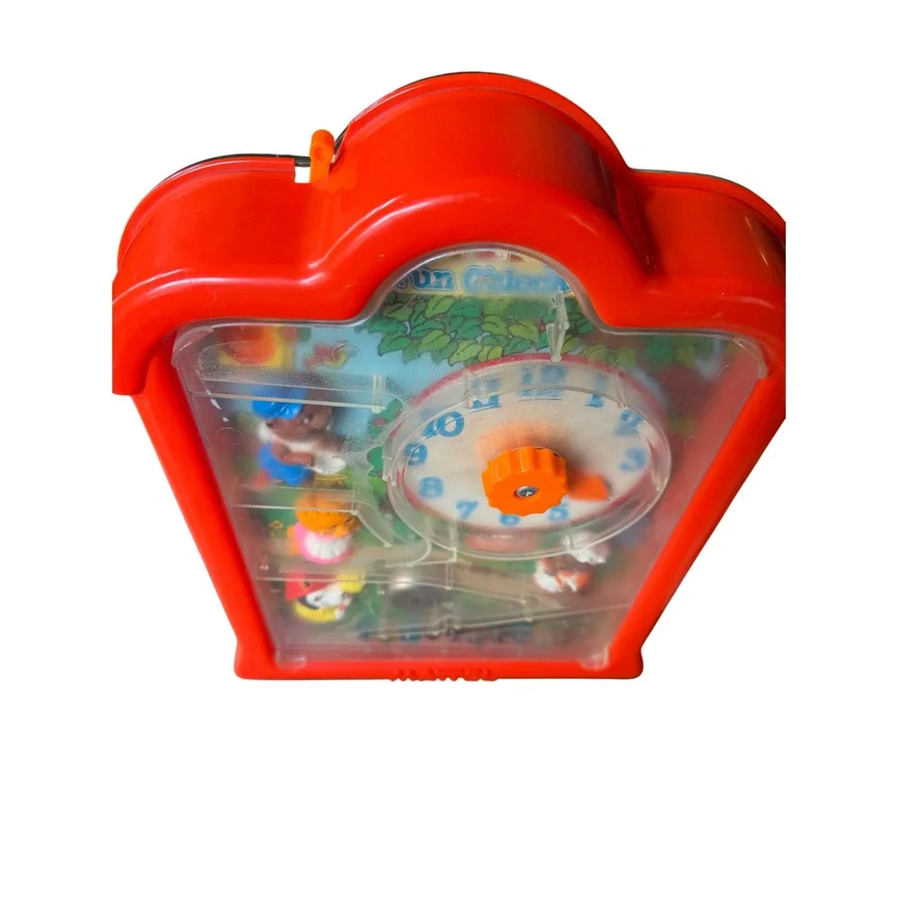 Vintage Mattel Fun Oclock Learning Toy Clock Marble Run Red 9832-2129 1980s